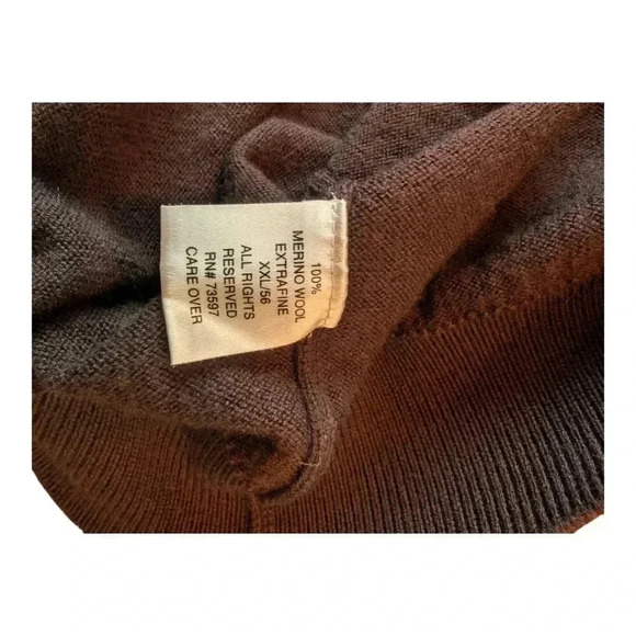 Raffi Linea Uomo Italian Extra Fine Merino Sweater, Dark Brown, XXL - Picture 5 of 10